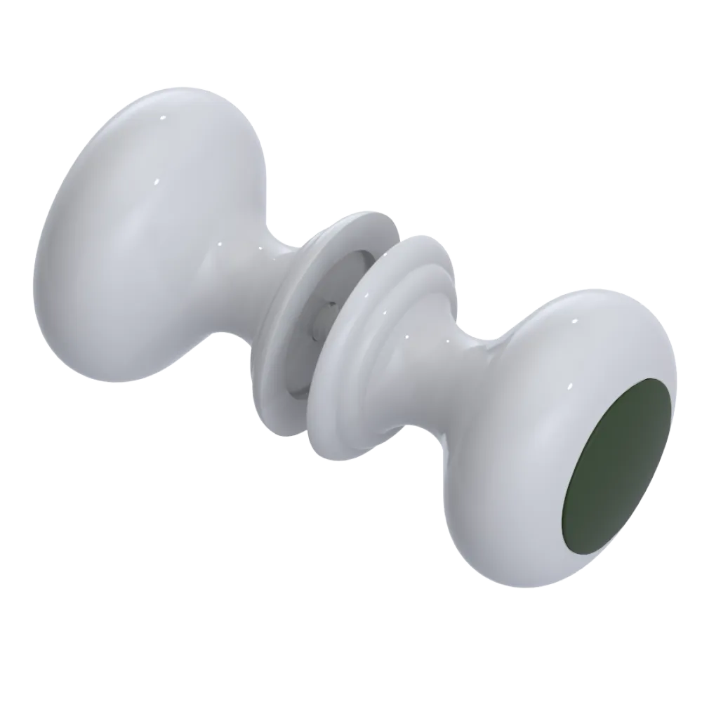 Rubinet Shower Door Knob (set) White
