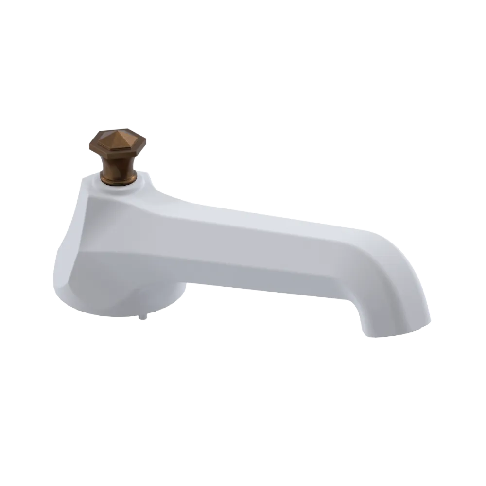 Rubinet Tub Filler Spout Deck Mount Matt White