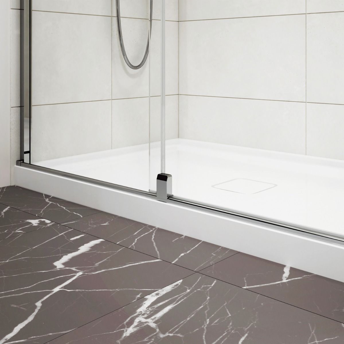 Kalia BALANCIA 48” x 79” sliding shower door with 36” return panel – DR1851/DR1852-115-003/DR1856