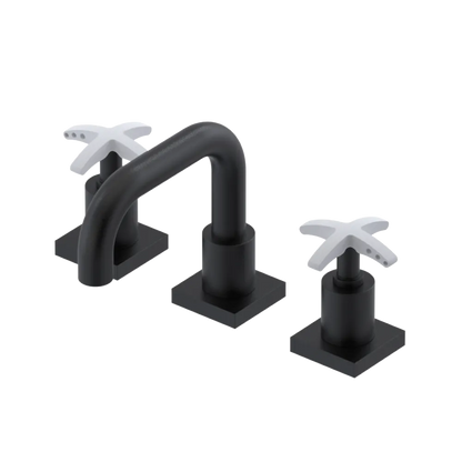 Rubinet Widespread Lav. Set. with Genesis spout (less drain) Matt Black