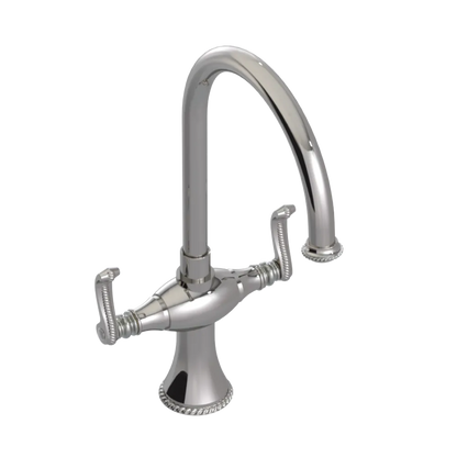 Rubinet Two Handle Single Hole Kitchen Set Polished Nickel