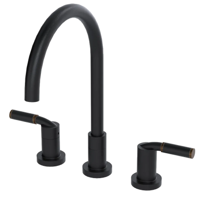Rubinet Widespread Kitchen Set Matt Black