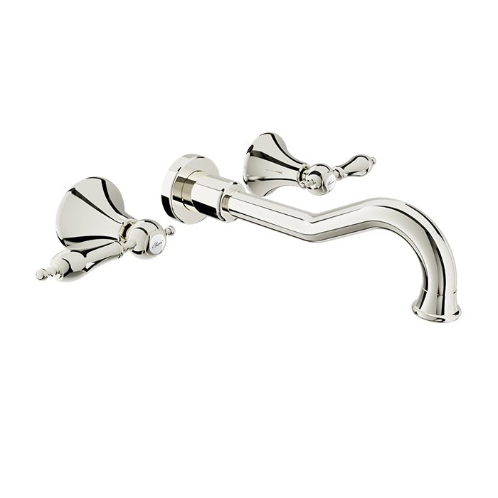 Baril Two handles wall-mounted lavatory faucet, drain not included