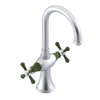 Rubinet Single Hole Dual Handle Lav. Set. (less drain) Satin Chrome