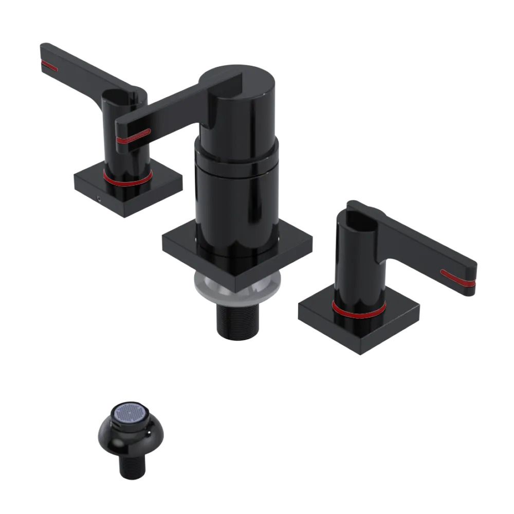 Rubinet Bidet Fitting with Spray, Diverter, and Vacum Breaker (Less Drain) Black