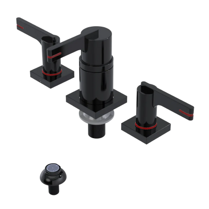 Rubinet Bidet Fitting with Spray, Diverter, and Vacum Breaker (Less Drain) Black