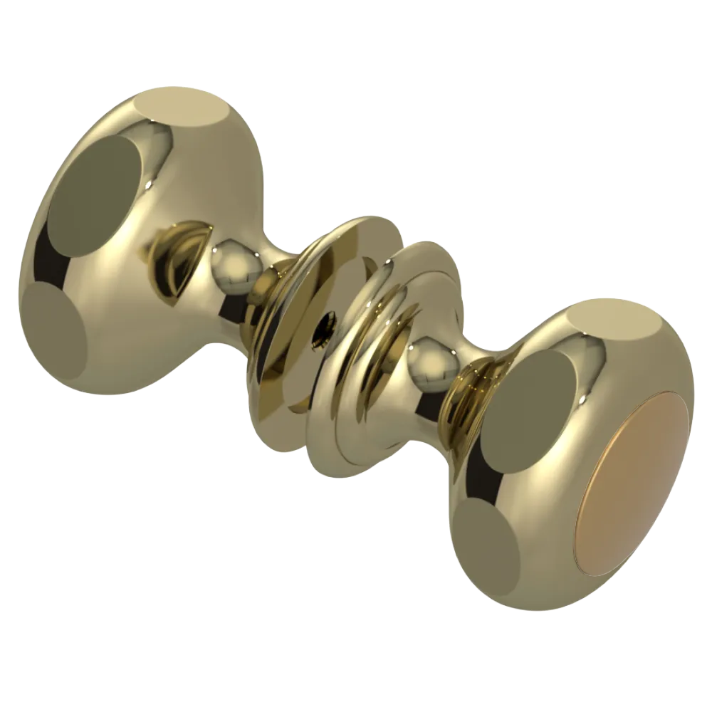 Rubinet Shower Door Knob (set) Natural Brass