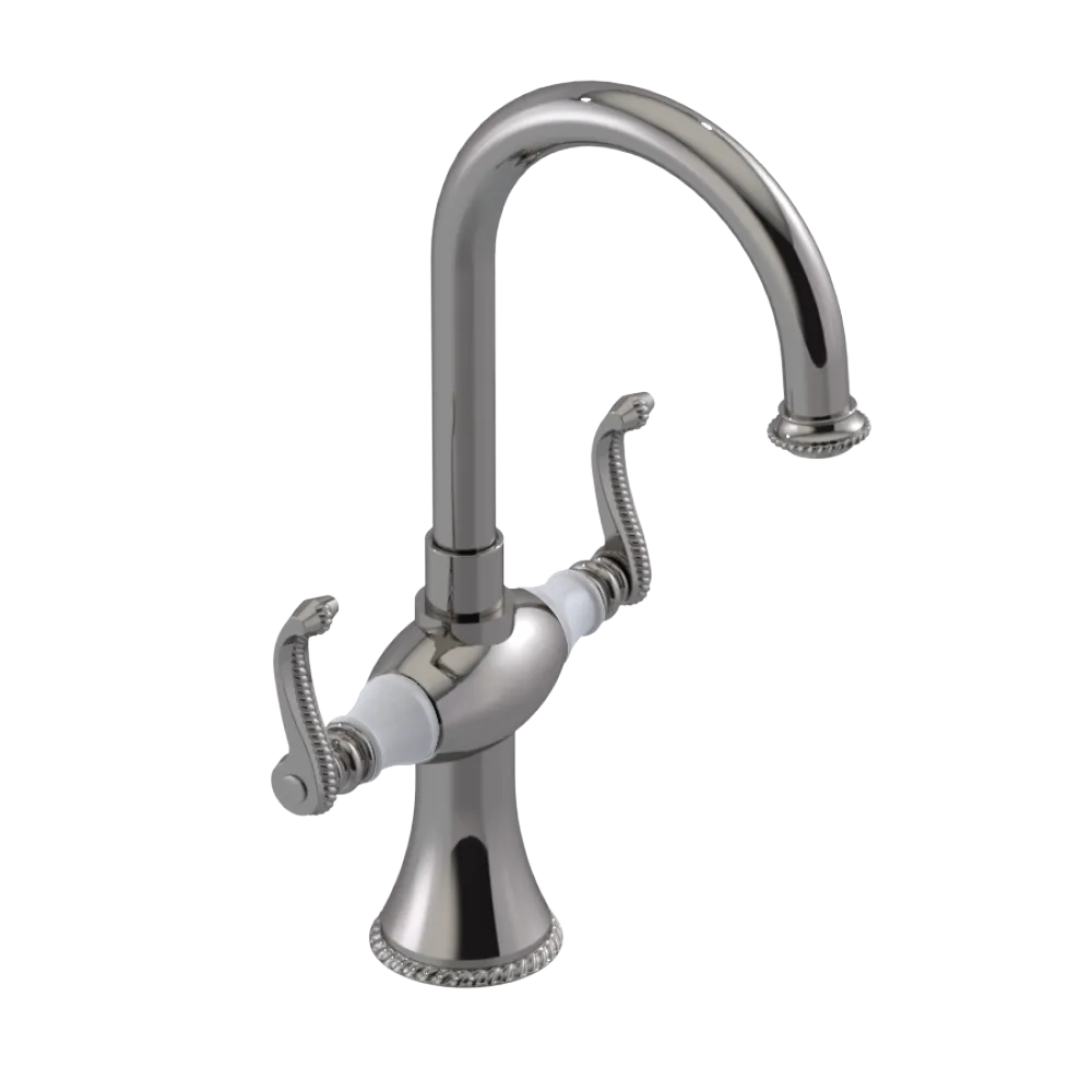 Rubinet Single Hole Dual Handle Lav. Set. (less drain) Polished Nickel