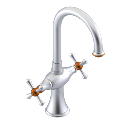Rubinet Single Hole Dual Handle Lav. Set. (less drain) Satin Chrome