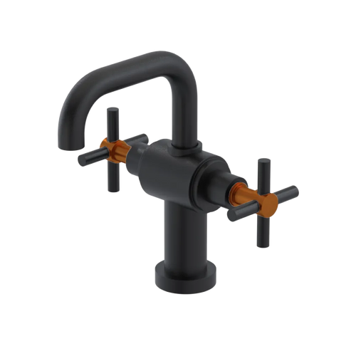 Rubinet Single Hole Dual Handle Lav. Set. (less drain) Matt Black