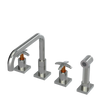 Rubinet Widespread Kitchen Set with Genesis Spout with Hand Spray Satin Nickel