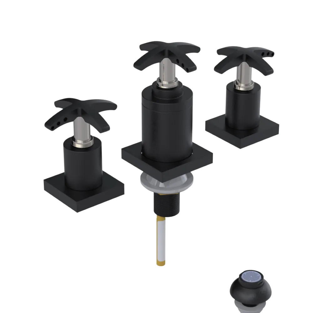 Rubinet Bidet Fitting with Spray, Diverter, and Vacuum Breaker (less drain) Matt Black
