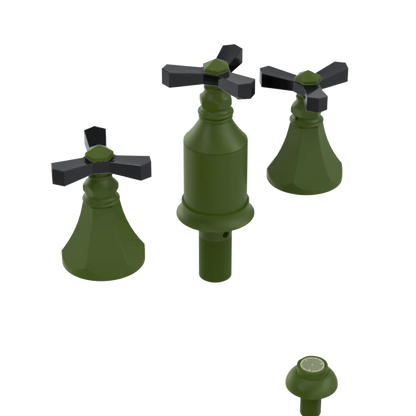 Rubinet Bidet Fitting with Spray, Diverter, and Vacum Breaker (Less Drain) Green Envy