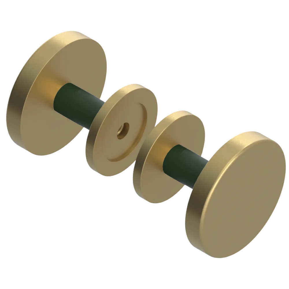 Rubinet Shower Door Knob (set) Satin Brass