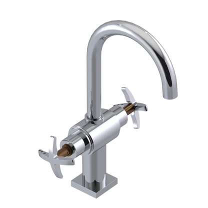 Rubinet Single Hole Dual Handle Lav. Set. (less drain) Chrome