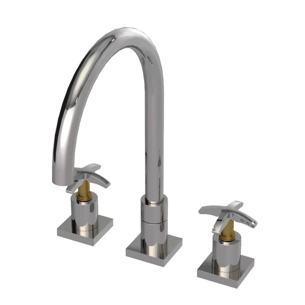 Rubinet Widespread Kitchen Set Polished Nickel
