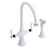 Rubinet Two Handle Single Hole Kitchen Set with Hand Spray White