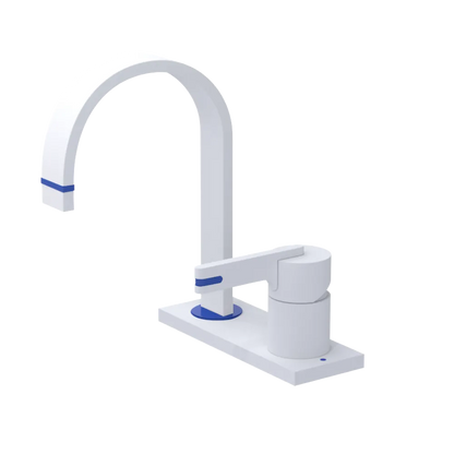 Rubinet 4" Centre Single Control Lav. Set (less drain) Matt White