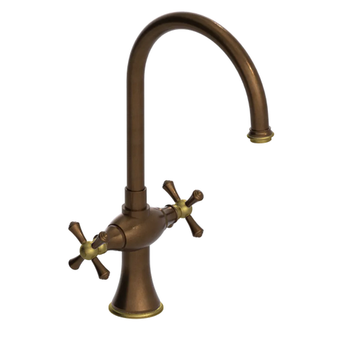 Rubinet Two Handle Single Hole Kitchen Set Tuscan Brass