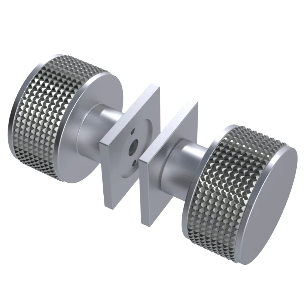 Rubinet Shower Door Knob (set) Satin Chrome