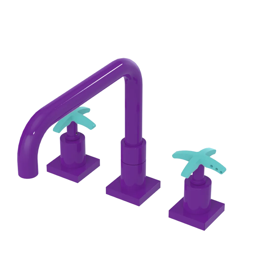 Rubinet Widespread Kitchen Set with Genesis Spout Purple Haze