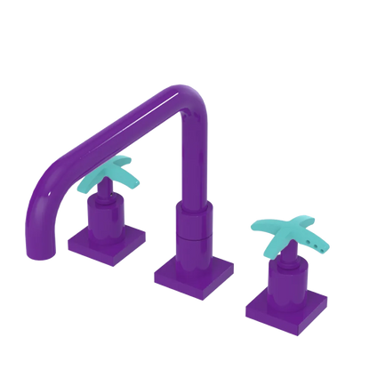 Rubinet Widespread Kitchen Set with Genesis Spout Purple Haze