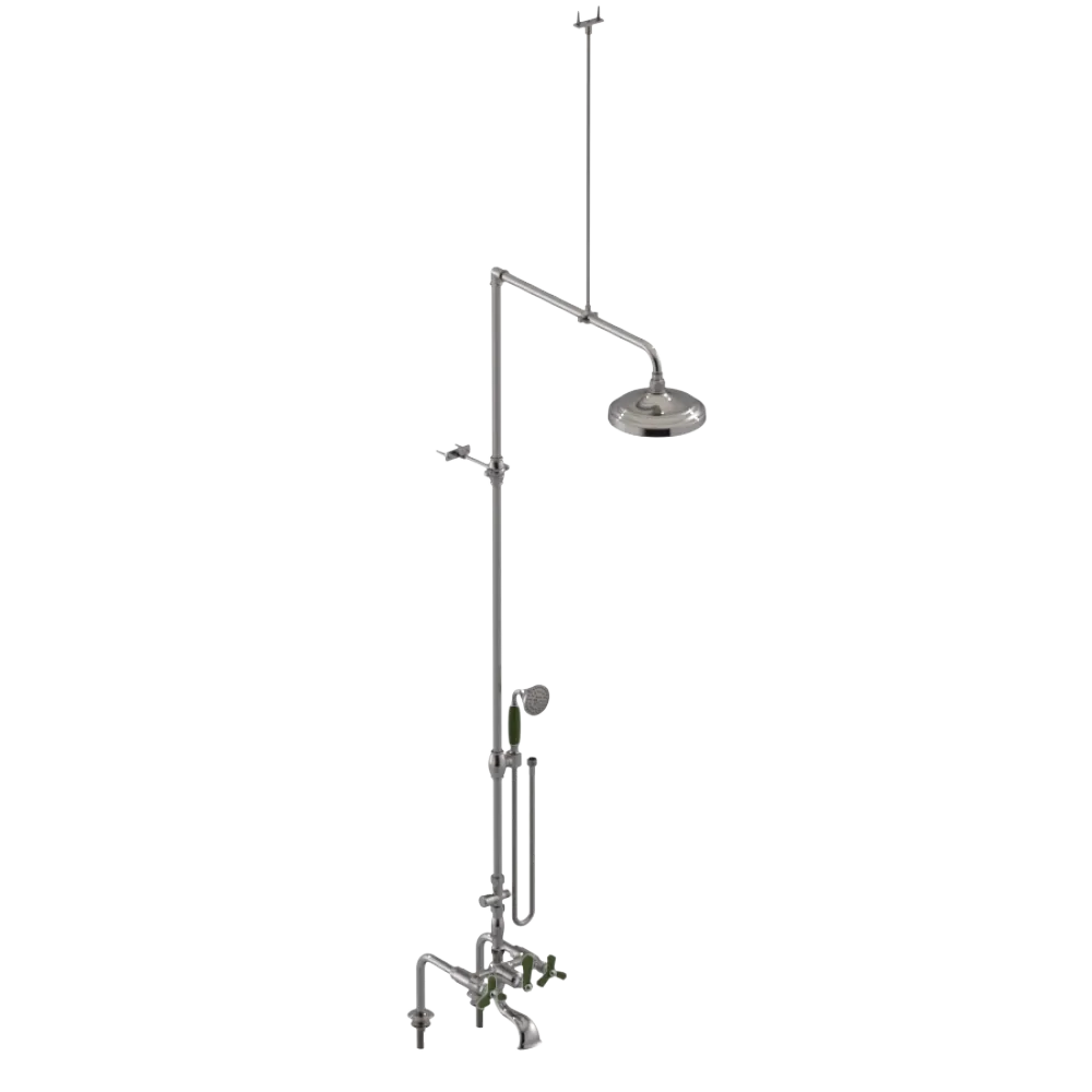 Rubinet Deck Mount Tub & Shower with Hand Held Shower Polished Nickel