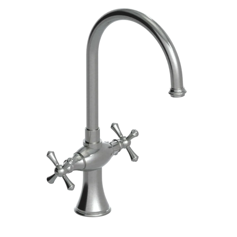 Rubinet Two Handle Single Hole Kitchen Set Satin Nickel