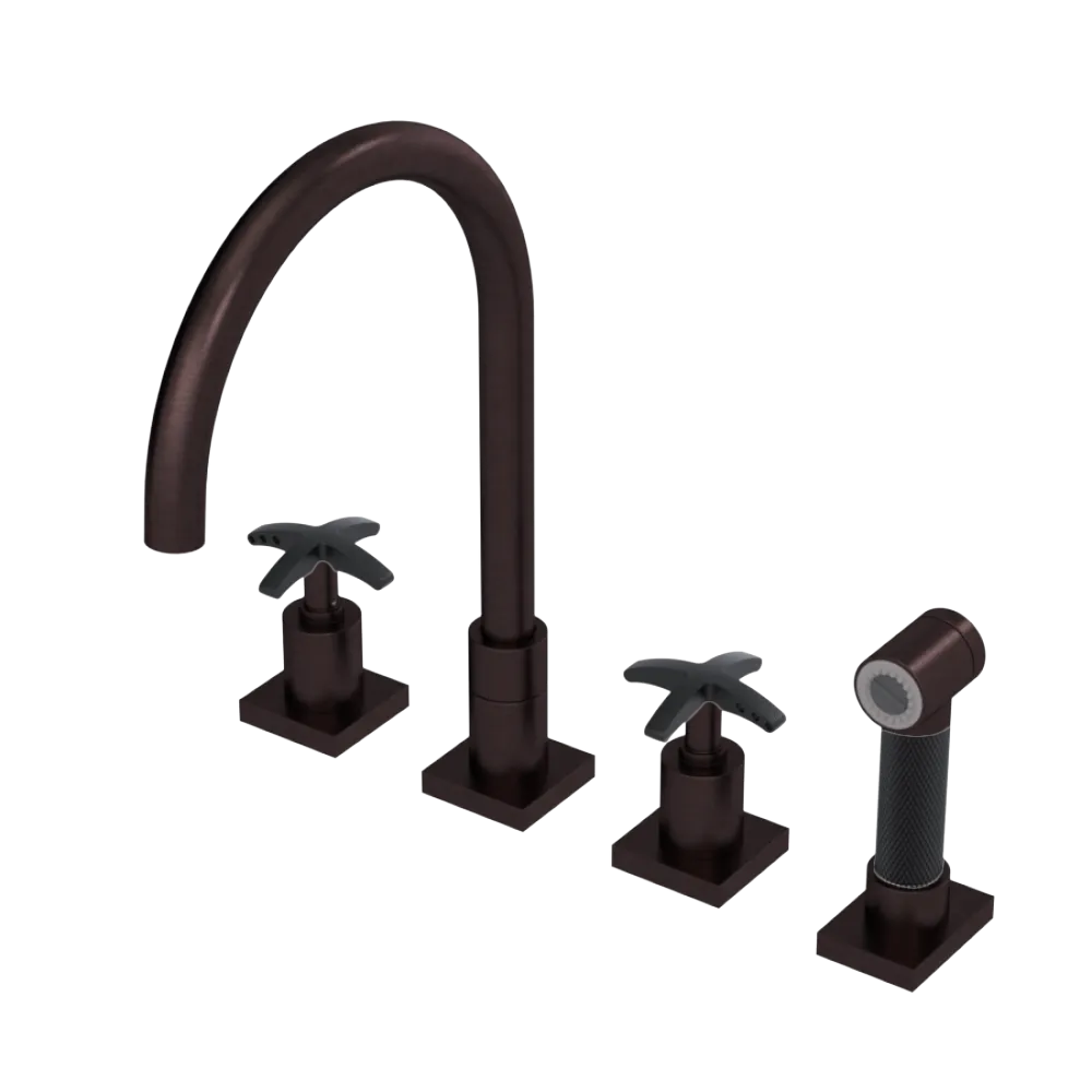 Rubinet Widespread Kitchen Set with Hand Spray Oil Rubbed Bronze