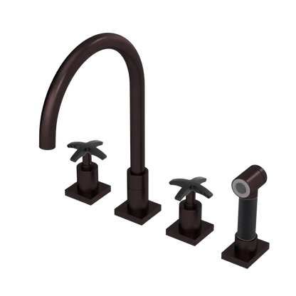 Rubinet Widespread Kitchen Set with Hand Spray Oil Rubbed Bronze