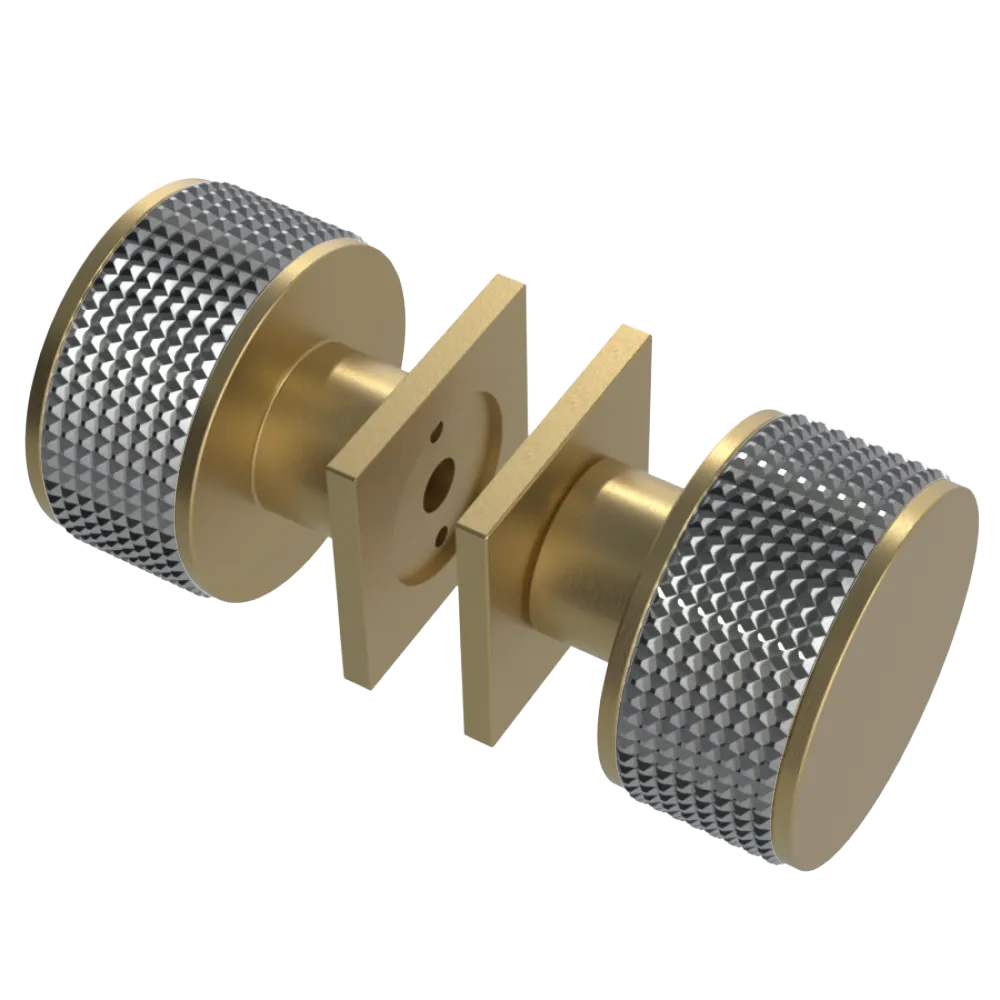 Rubinet Shower Door Knob (set) Satin Brass