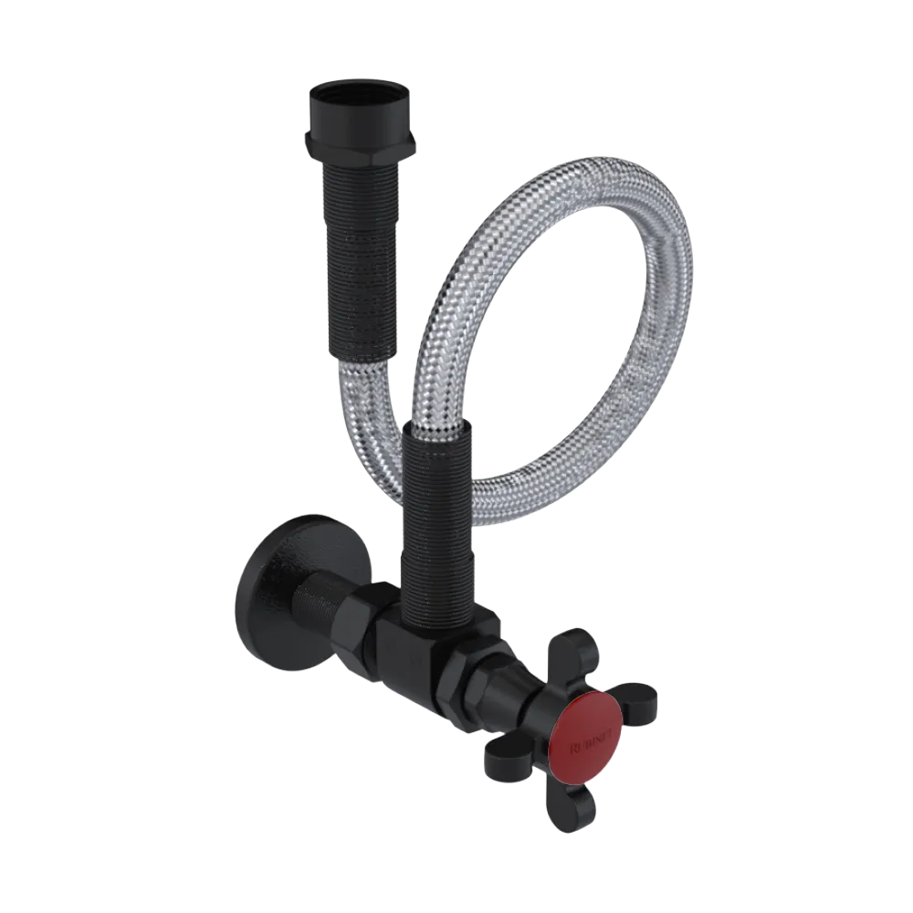 Rubinet Exposed Supply Kit (classic) x2 Matt Black