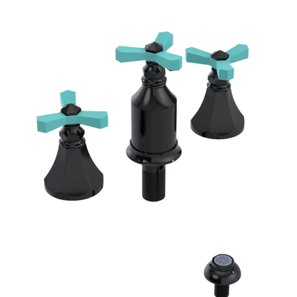 Rubinet Bidet Fitting with Spray, Diverter, and Vacum Breaker (Less Drain) Black