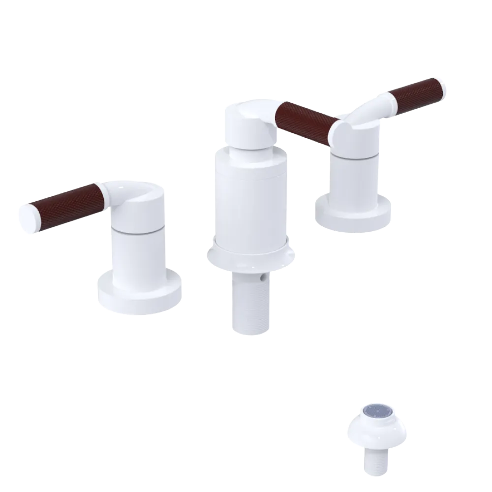 Rubinet Bidet Fitting with Spray, Diverter, and Vacum Breaker (Less Drain) White