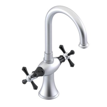 Rubinet Single Hole Dual Handle Lav. Set. (less drain) Satin Chrome