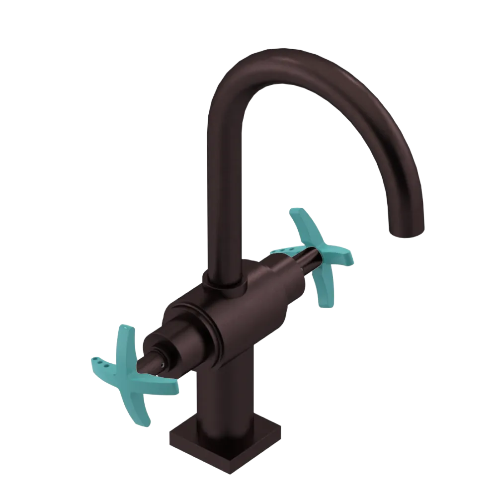 Rubinet Single Hole Dual Handle Lav. Set. (less drain) Oil Rubbed Bronze