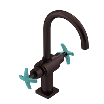 Rubinet Single Hole Dual Handle Lav. Set. (less drain) Oil Rubbed Bronze