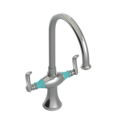 Rubinet Two Handle Single Hole Kitchen Set Satin Nickel