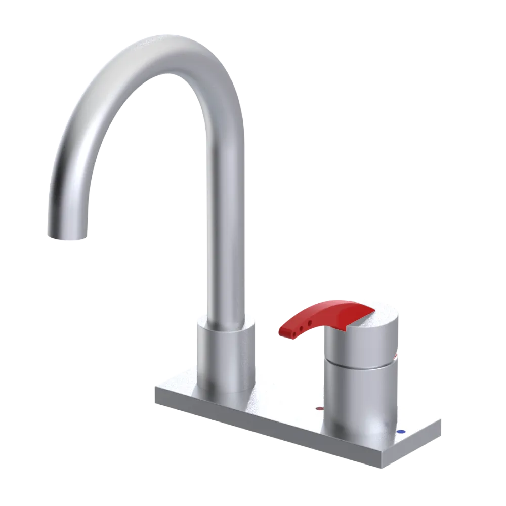 Rubinet 4" Centre Single Control Lav. Set. (less drain) Satin Chrome