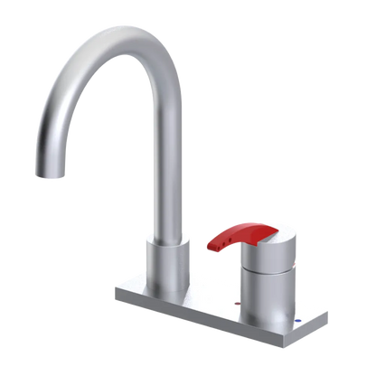Rubinet 4" Centre Single Control Lav. Set. (less drain) Satin Chrome