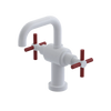 Rubinet Single Hole Dual Handle Lav. Set. (less drain) White