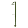 Rubinet Pressure Balance Outdoor Shower with Foot Rinse & 10" Shower Head (with shelf) - 304 Stainless Steel Green Envy