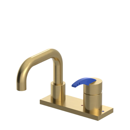 Rubinet 4" Centre Single Control Lav. Set. with Genesis spout (less drain) Satin Brass
