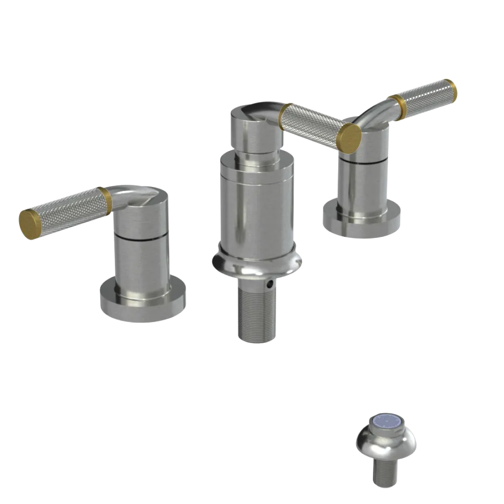 Rubinet Bidet Fitting with Spray, Diverter, and Vacum Breaker (Less Drain) Satin Nickel