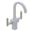 Rubinet Single Hole Dual Handle Lav. Set. (less drain) Matt White