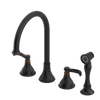 Rubinet Widespread Kitchen Set with Hand Spray Matt Black