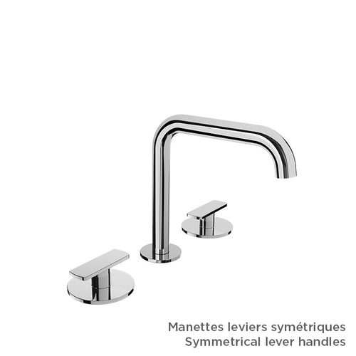 Baril 8" c/c lavatory faucet (without handle), drain included