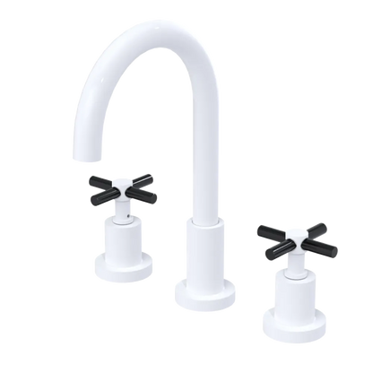 Rubinet Widespread Kitchen Set with LaSalle Spout White