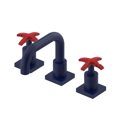 Rubinet Widespread Lav. Set. with Genesis spout (less drain) Midnight Blue