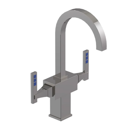 Rubinet Single Hole Dual Handle Lav. Set. (less drain) Polished Nickel